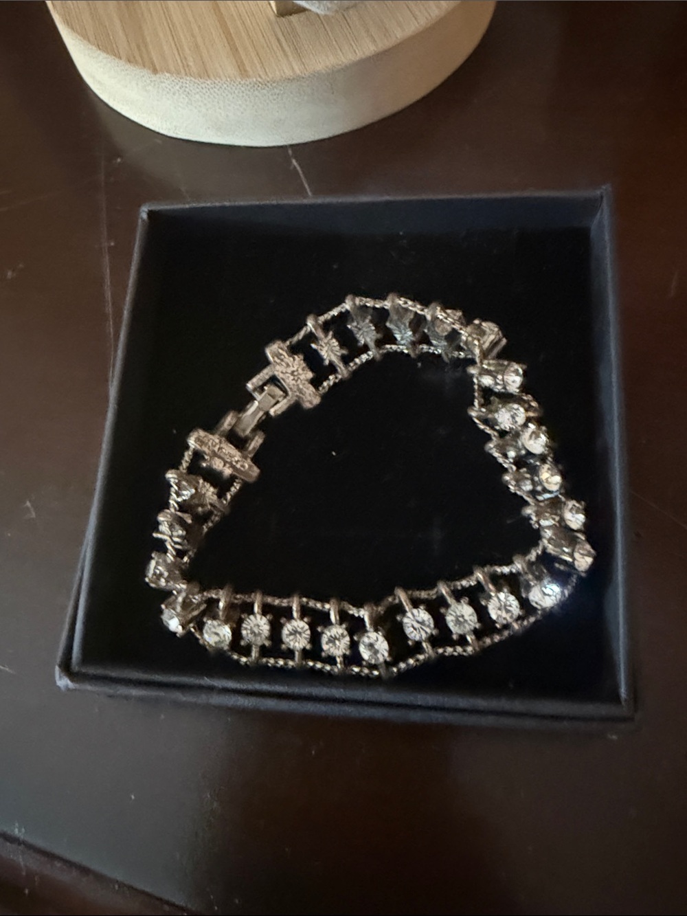 Vintage Silver Crystal Tennis Bracelet - Women Jewelry